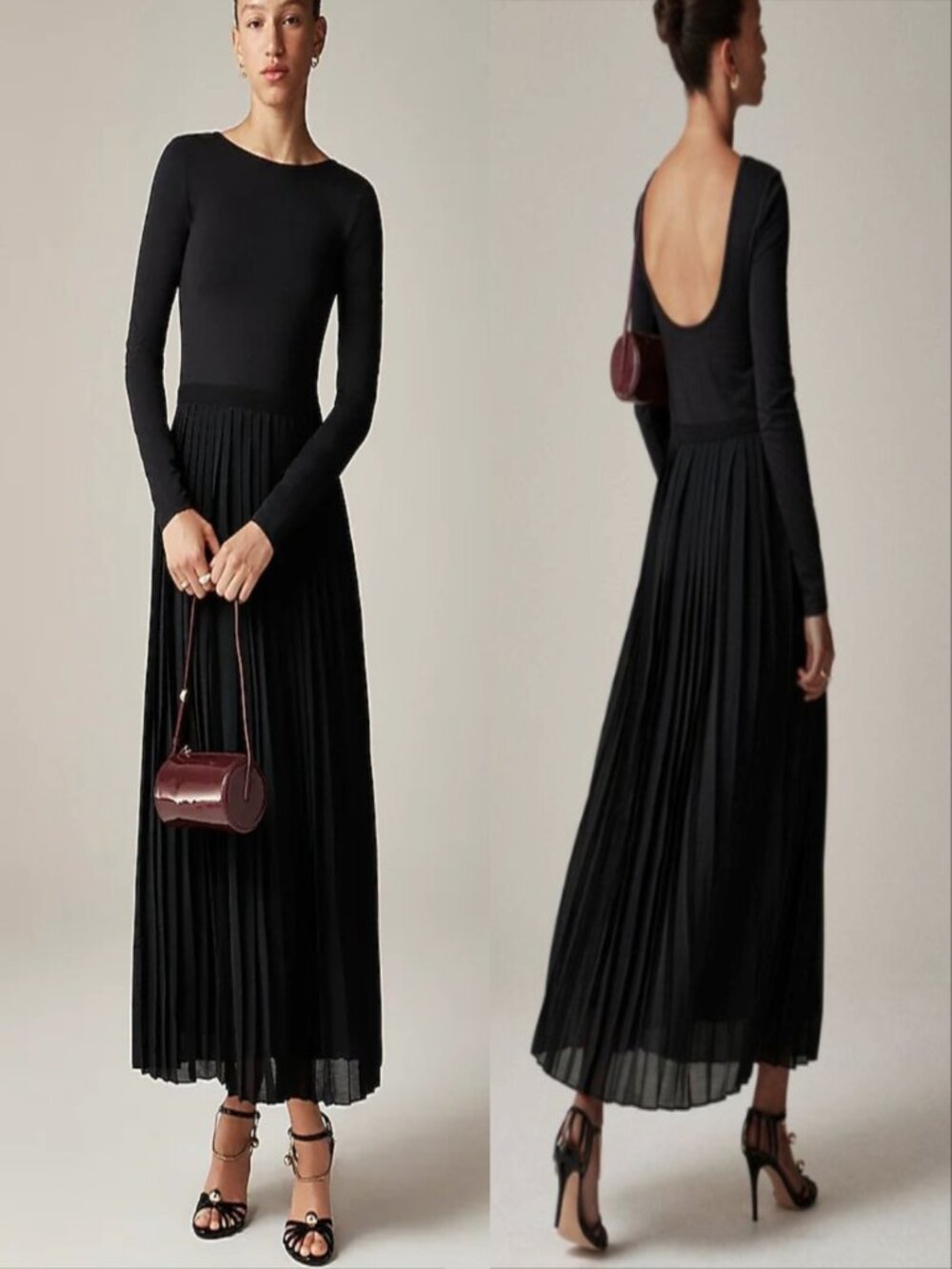J.Crew Pleated Ballet Dress Stretch Cotton Blend Black XXS